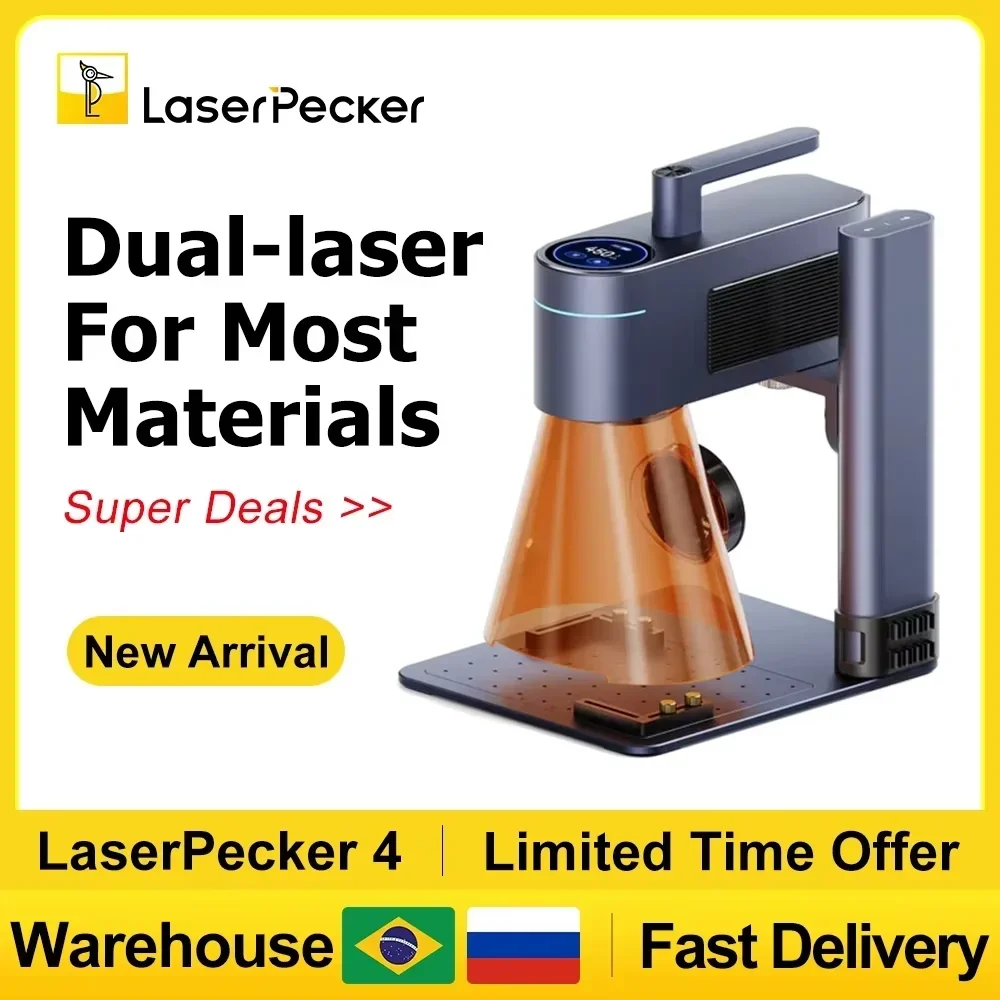 Industrial Laser Engraver - LASERPECKER 4 LP4 レーザー彫刻機すべての材料用デュアルライトレーザー彫刻機ポータブル金属木材プラスチック彫刻用