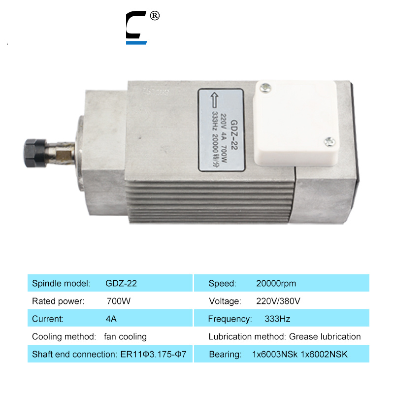 Cnc Spindle Motor - HYCNC 空冷スピンドル 700W BT30/BT40 20000rpm 高出力CNCスピンドルモーター