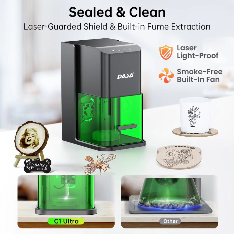 DAJA MR CARVE C1：木、革、ガラスなどに使用で - Laser Marking Machine のレビューと価格
