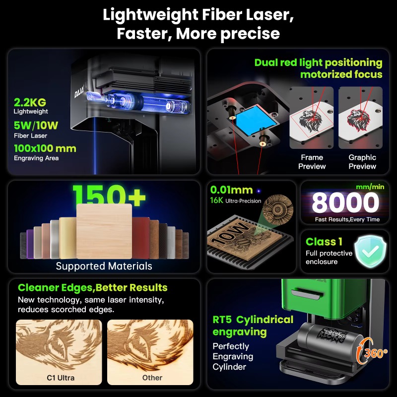 DAJA MR CARVE C1：木、革、ガラスなどに使用で - Laser Marking Machine のレビューと価格